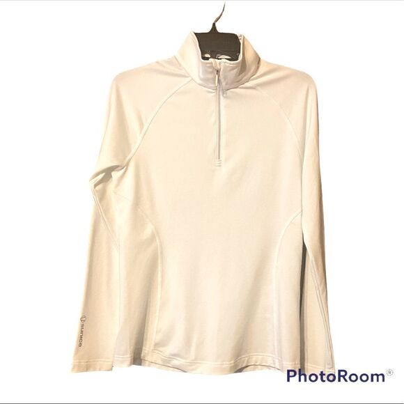 Sunice Women’s White Long Sleeve Partial Zip-Up Shirt / Jacket Size S P - Picture 1 of 7